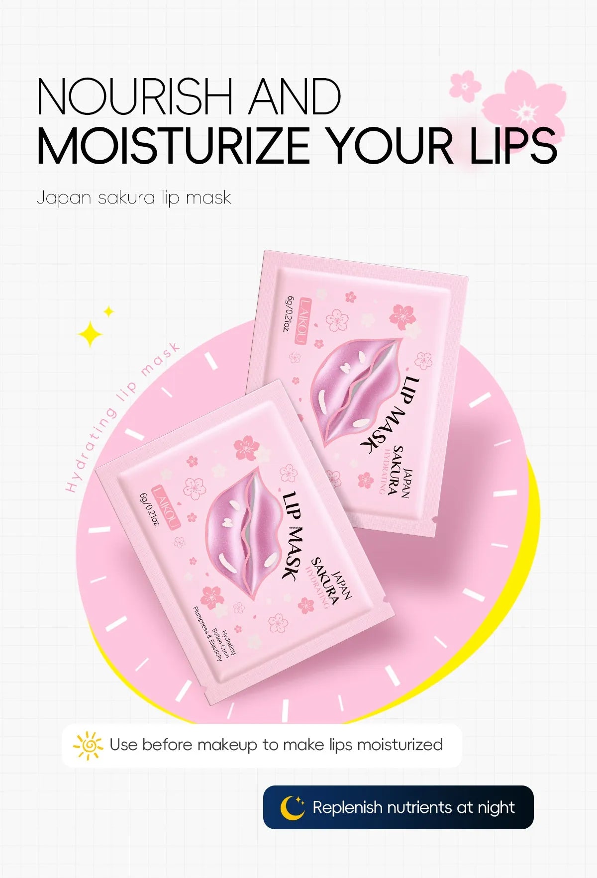 Japan Sakura Lip Hydrogel Pads (Soothe) — 10 pcs